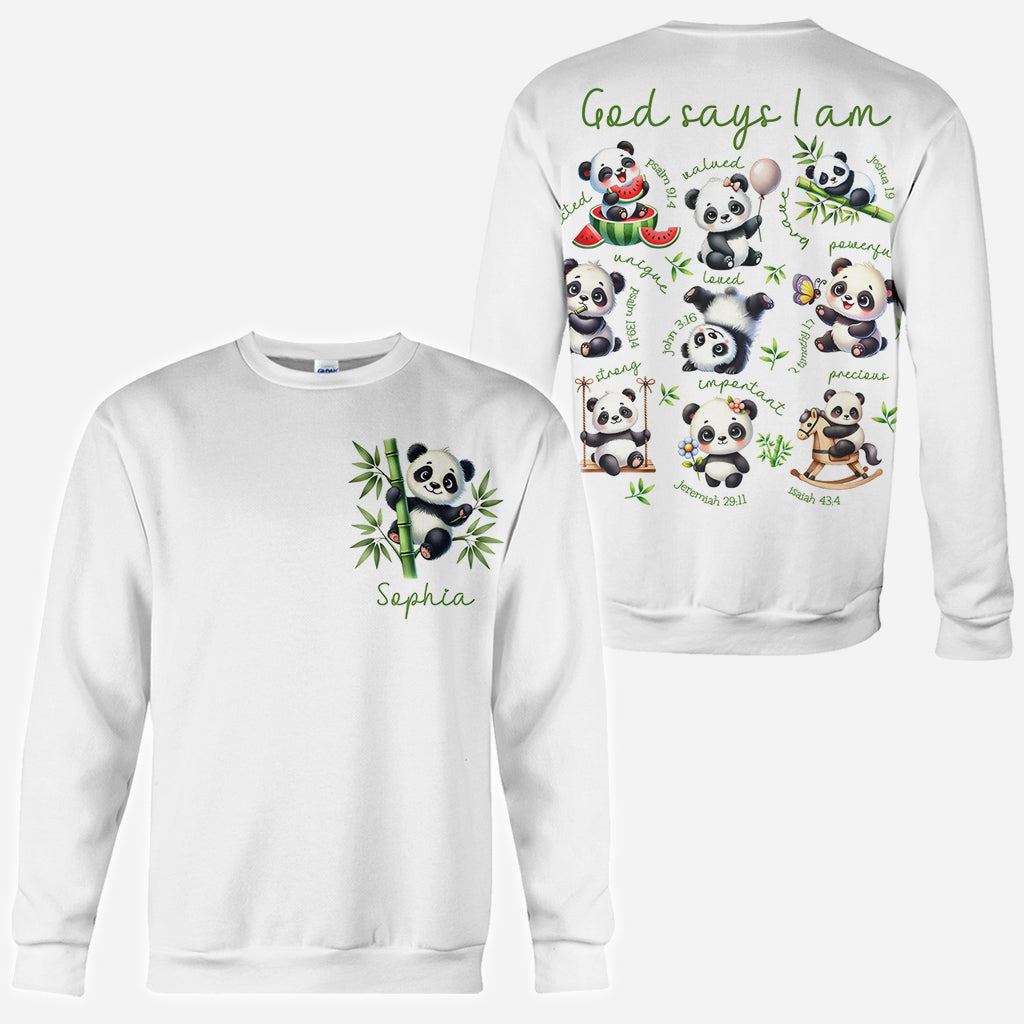 Dieu dit que je suis - T-shirt personnalisé pour amoureux des pandas