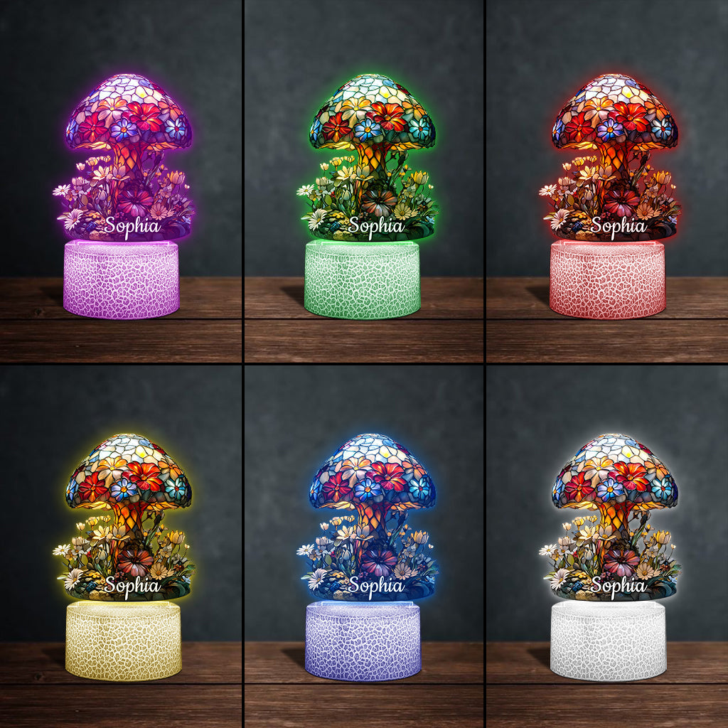 Socle lumineux personnalisé en forme de champignon - Nuit Magique