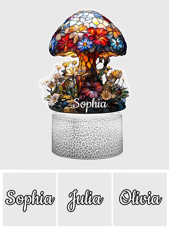 Socle lumineux personnalisé en forme de champignon - Nuit Magique