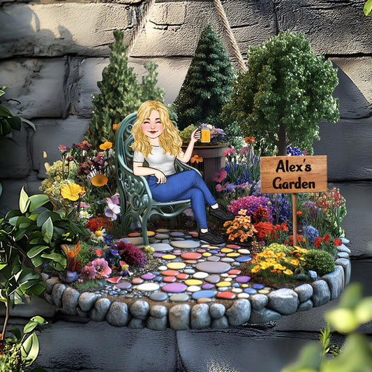 Love Garden - Personalized Gardening Custom Shaped Wood Sign