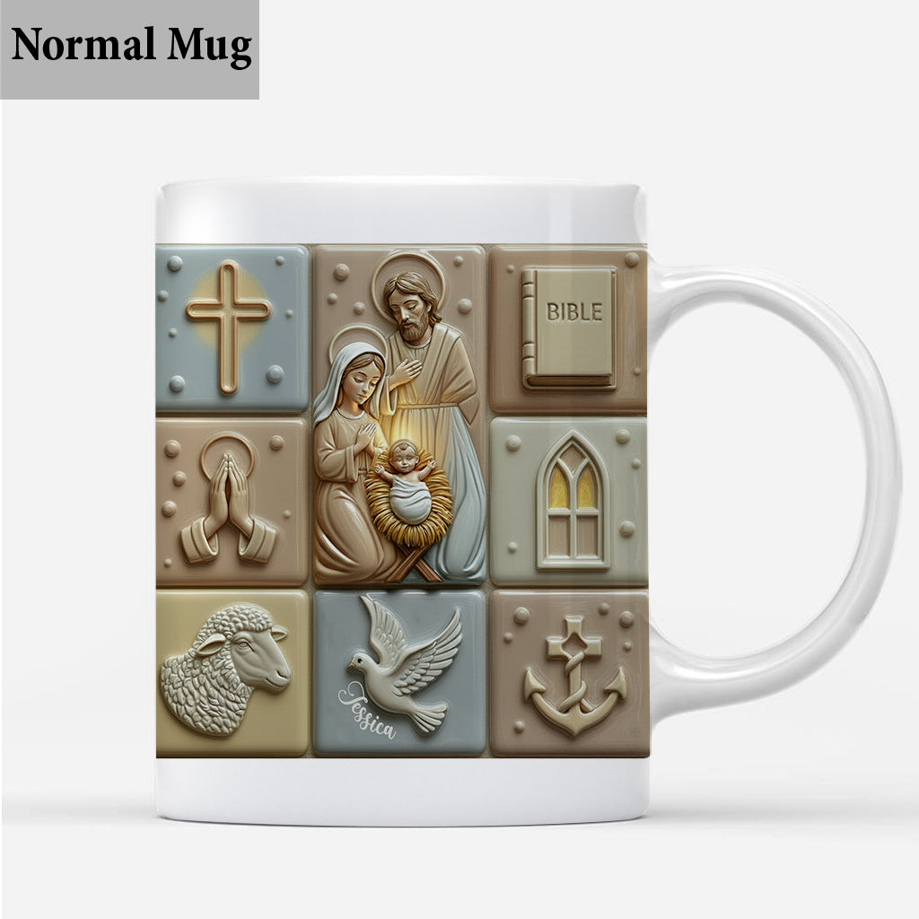 Heilige Nacht Glaube Hoffnung Liebe - Personalisierte christliche Tasse