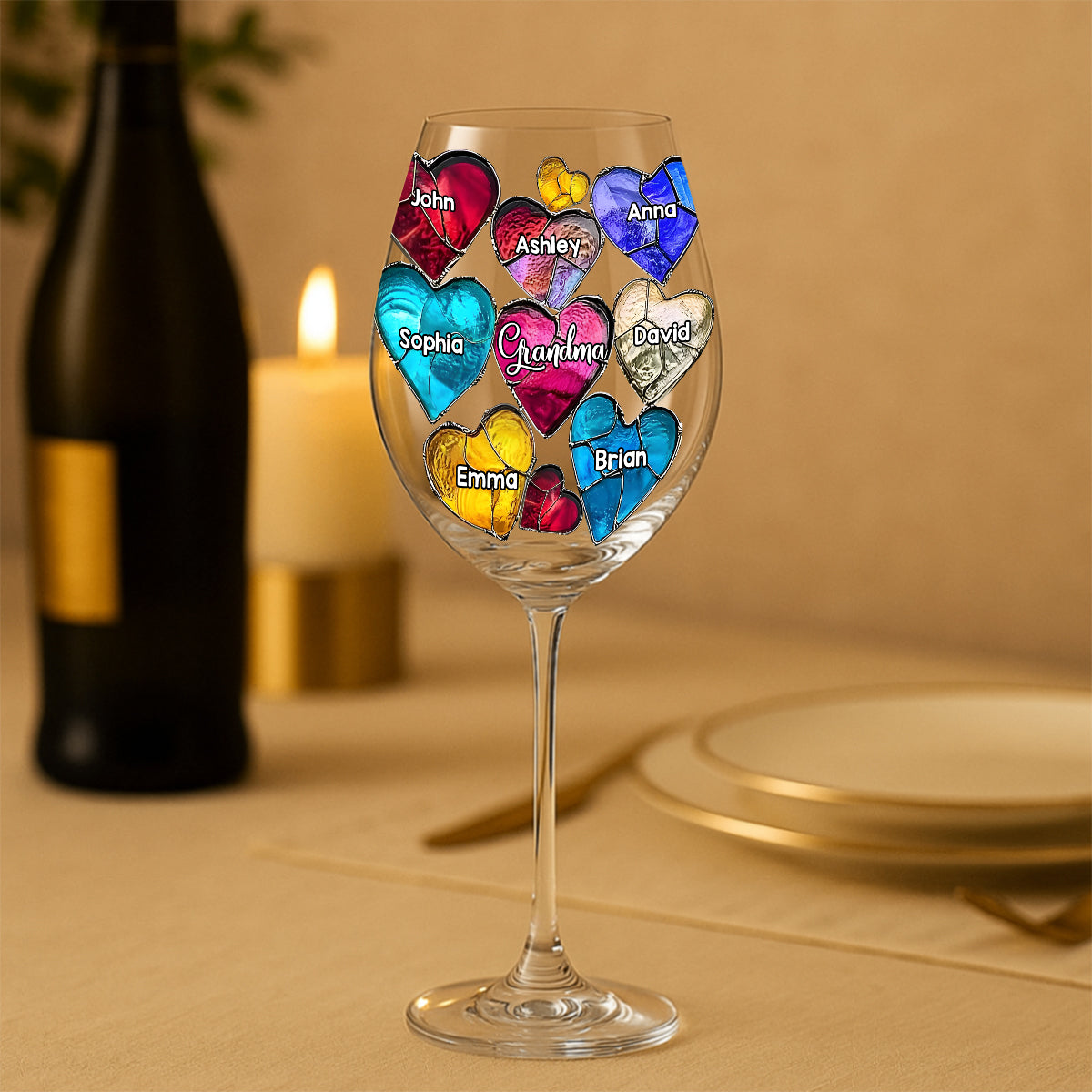 Meilleure grand-mère du monde - Verre à vin personnalisé pour grand-mère avec longue tige