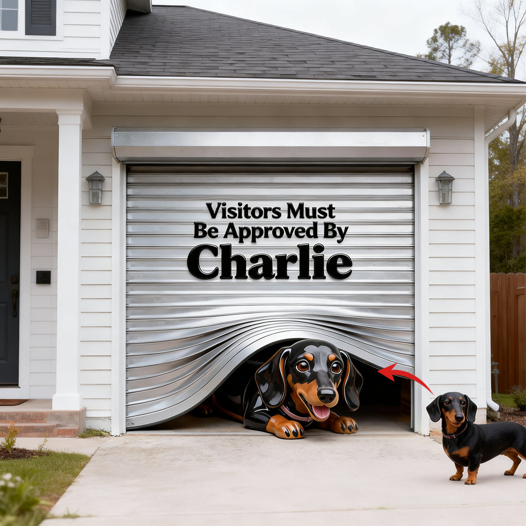 Bannière personnalisée pour porte de garage avec la photo de votre animal de compagnie