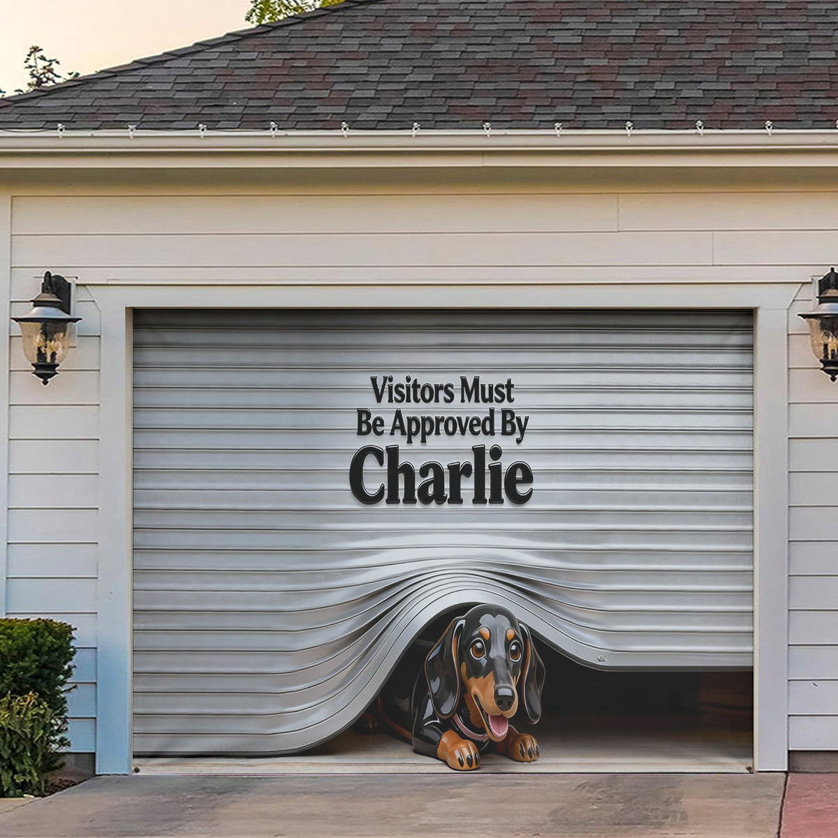 Bannière personnalisée pour porte de garage avec la photo de votre animal de compagnie