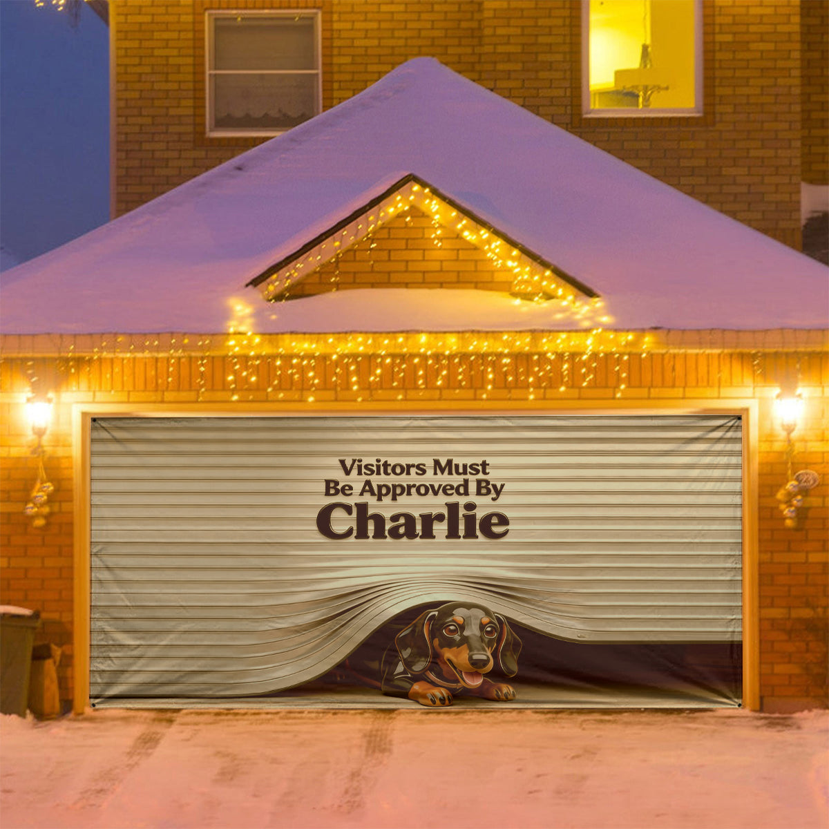 Bannière personnalisée pour porte de garage avec la photo de votre animal de compagnie