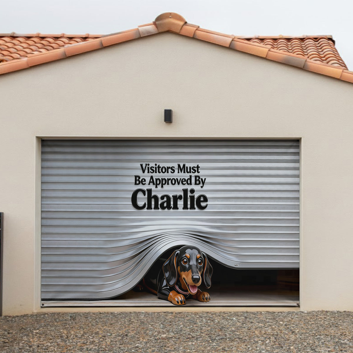 Bannière personnalisée pour porte de garage avec la photo de votre animal de compagnie