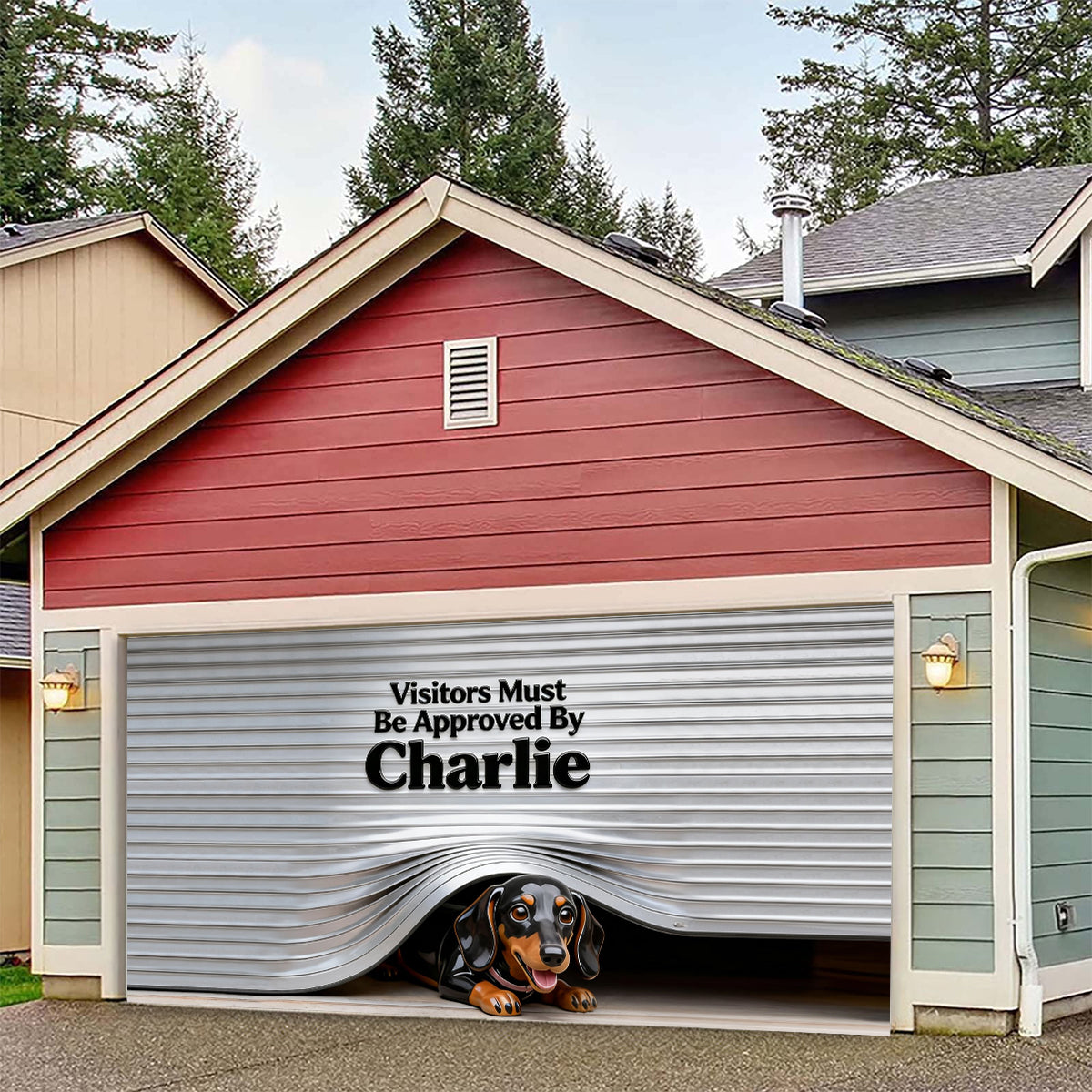 Bannière personnalisée pour porte de garage avec la photo de votre animal de compagnie