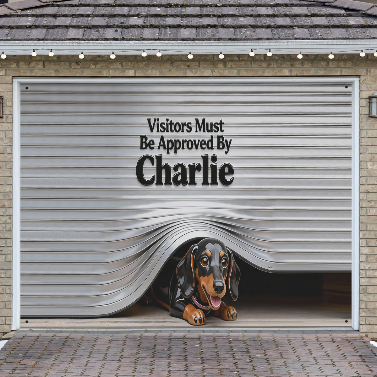 Bannière personnalisée pour porte de garage avec la photo de votre animal de compagnie