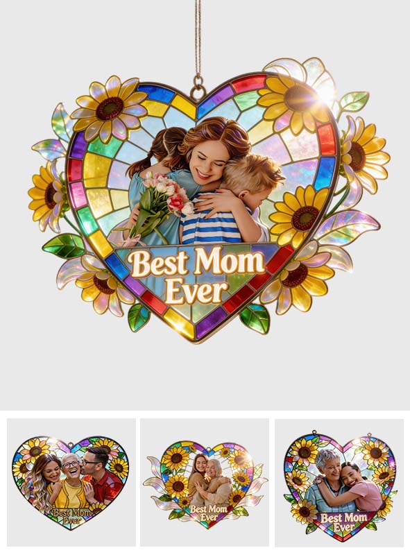 Je t'aime, grand-mère, la meilleure grand-mère du monde - Attrape-soleil personnalisé à suspendre à la fenêtre pour grand-mère
