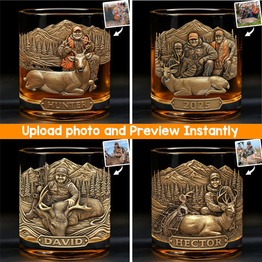 Verre à whisky de chasse personnalisé à partir de n'importe quelle photo