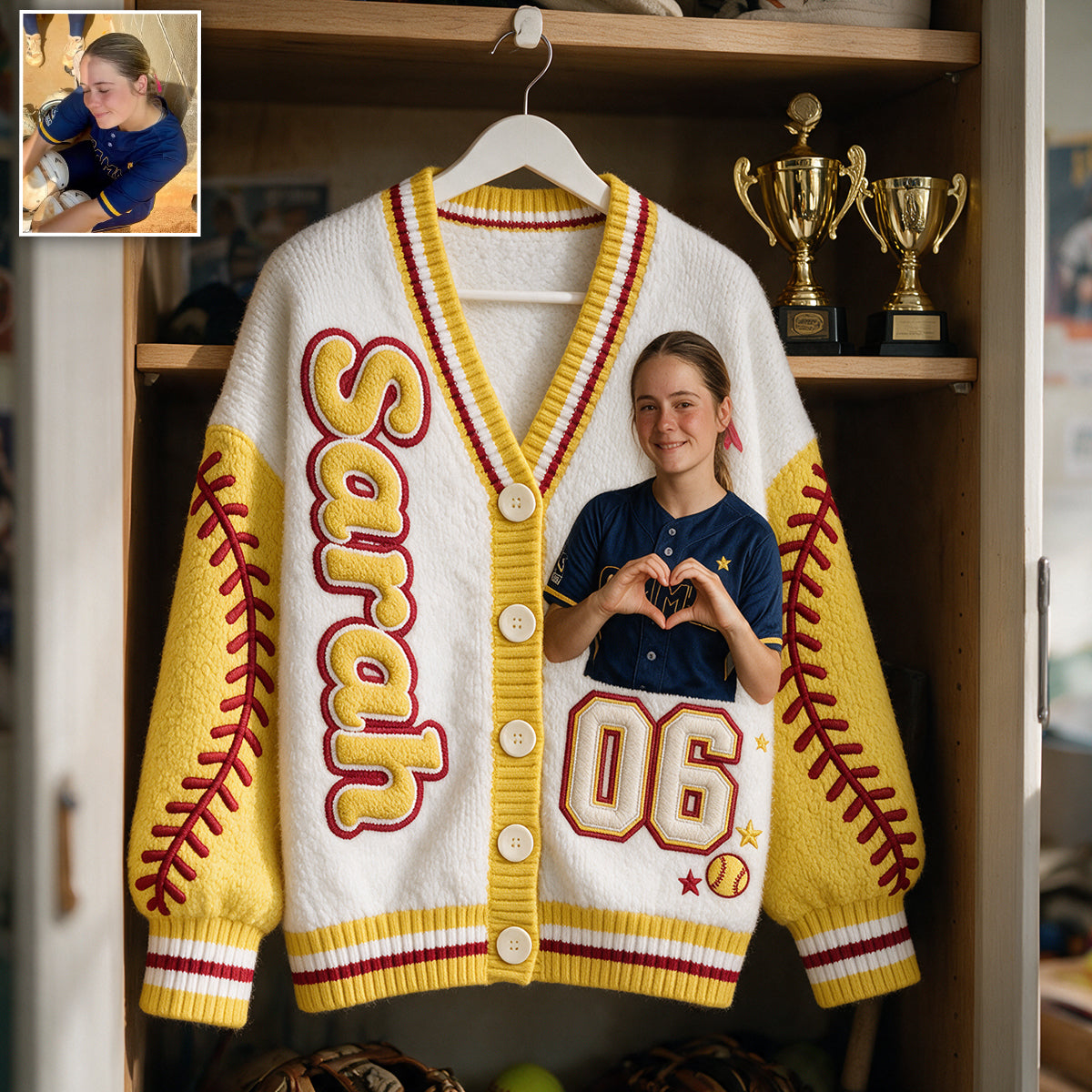 Softball Ist Meine Therapie - Personalisierter Softball Cardigan