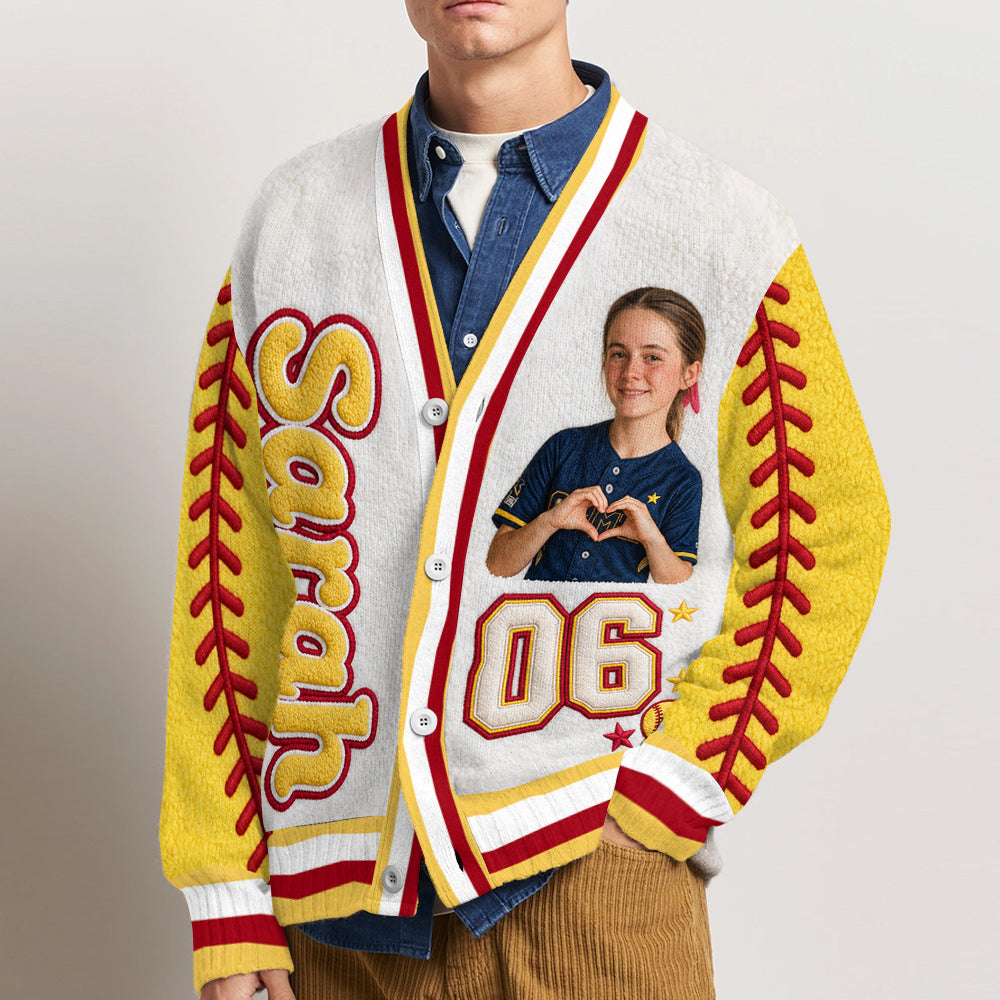 Softball Ist Meine Therapie - Personalisierter Softball Cardigan