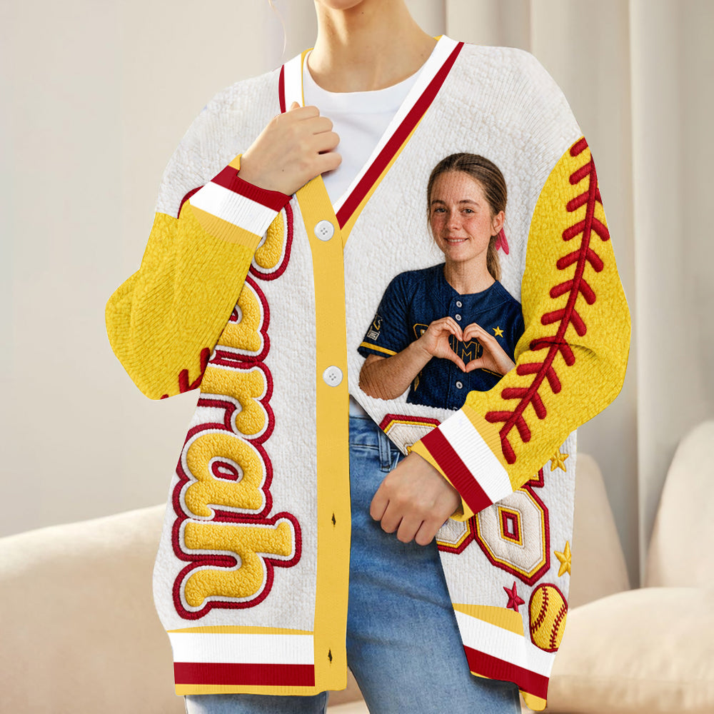 Softball Ist Meine Therapie - Personalisierter Softball Cardigan