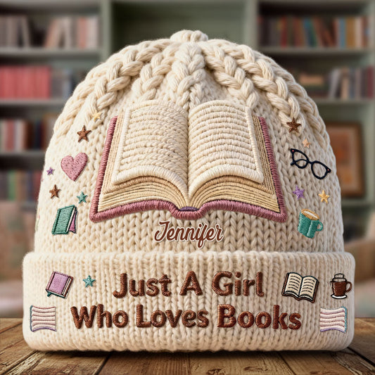 Lire me rend heureux - Bonnet personnalisé avec un livre