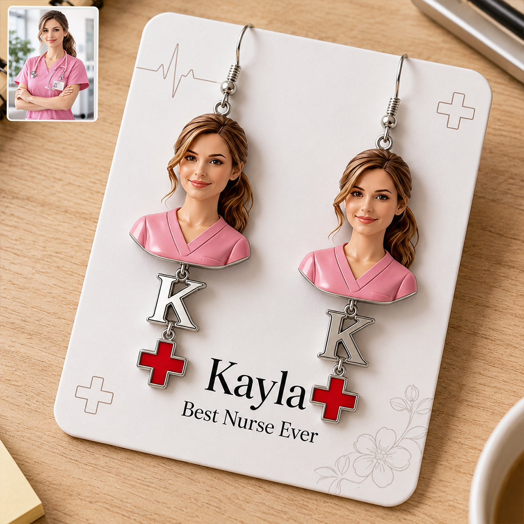 Care With Love - Personalized Nurse Earrings With Card