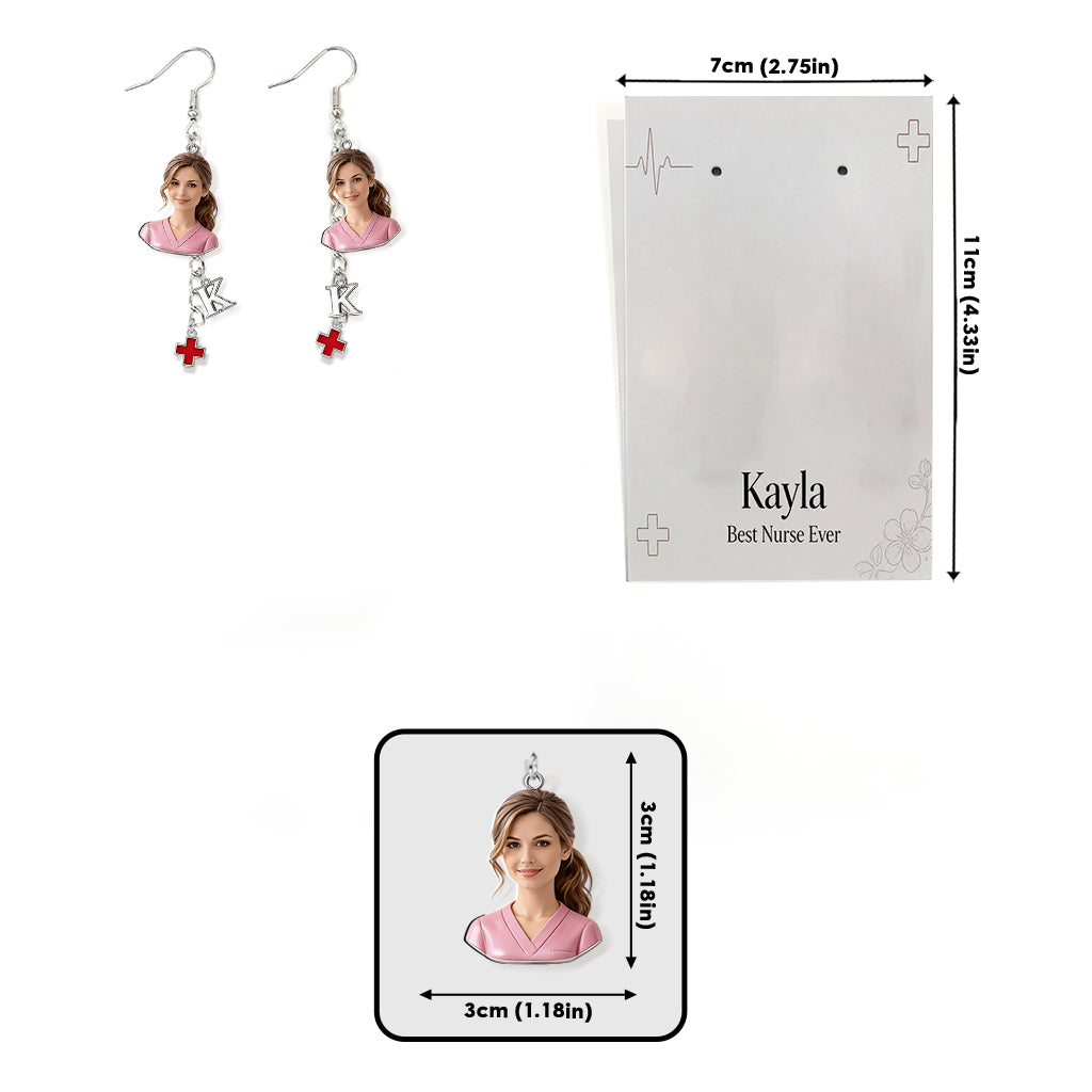 Care With Love - Personalized Nurse Earrings With Card