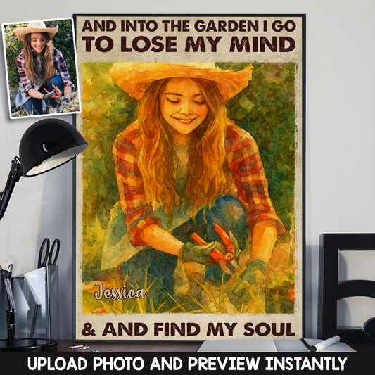 Und ich gehe in den Garten, um meinen Verstand zu verlieren – personalisierte Gartenleinwand und Poster
