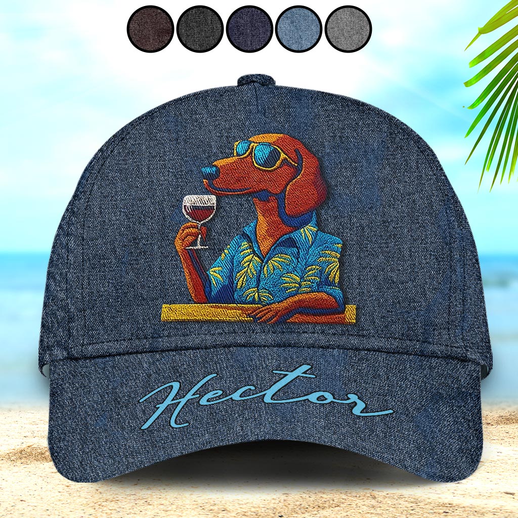 Casquette classique personnalisée pour chien Cool Canine And Wine