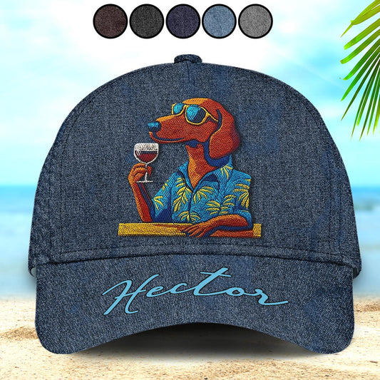 Cool Canine And Wine - Personalized Dog Classic Cap