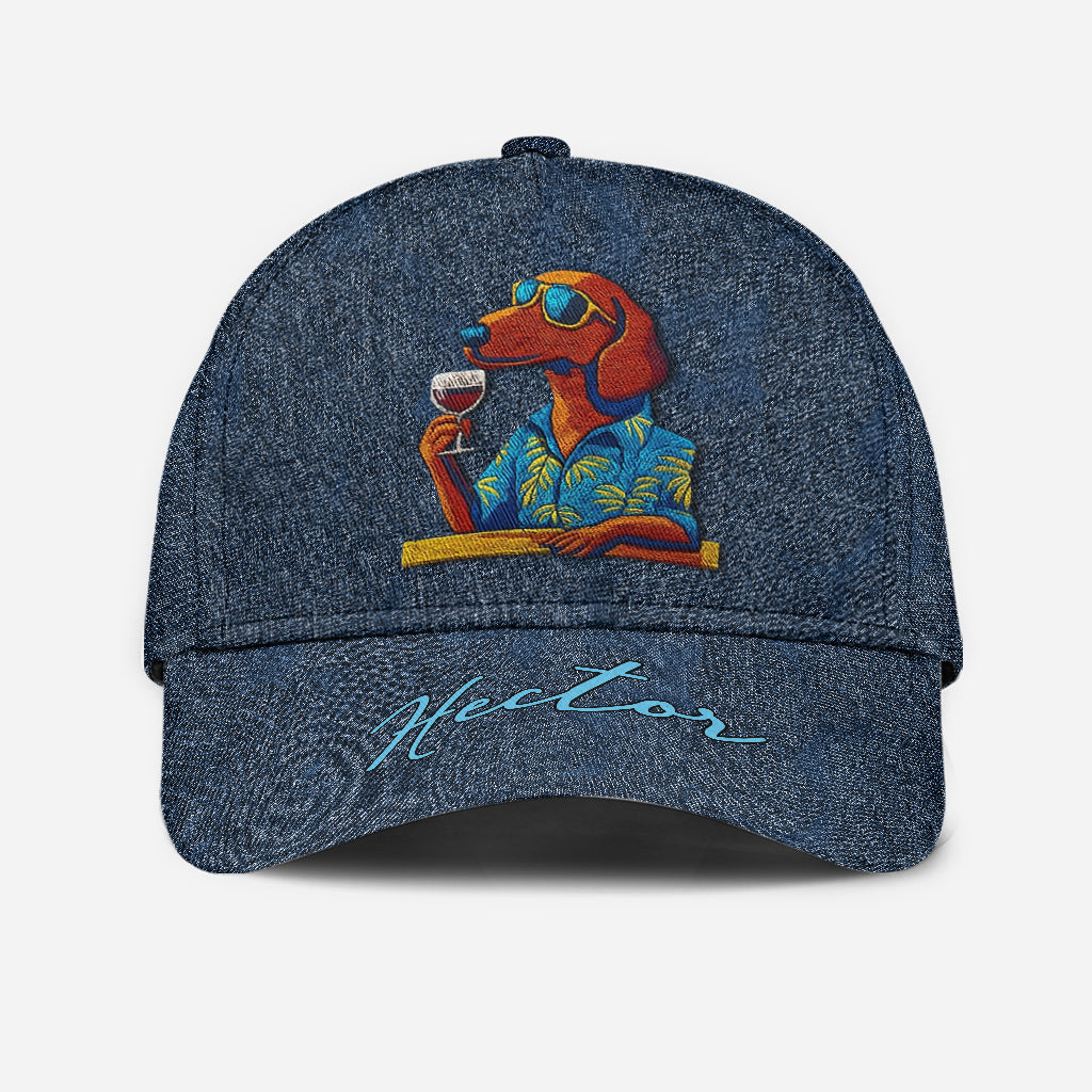 Casquette classique personnalisée pour chien Cool Canine And Wine