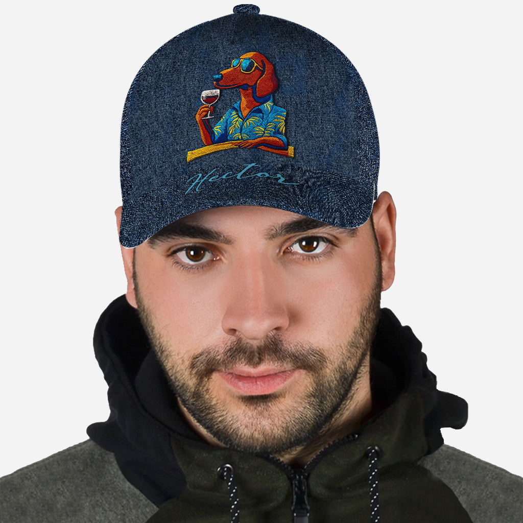 Casquette classique personnalisée pour chien Cool Canine And Wine