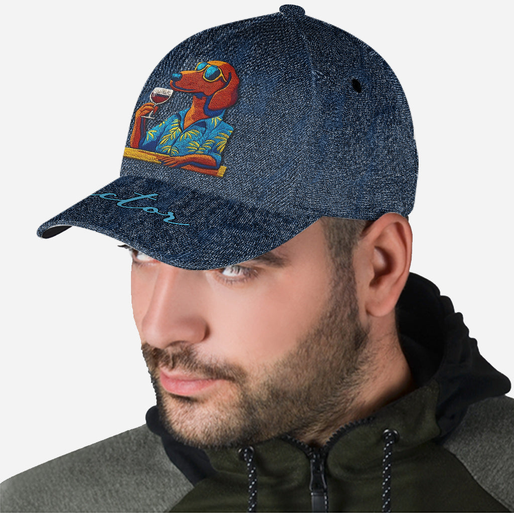 Casquette classique personnalisée pour chien Cool Canine And Wine