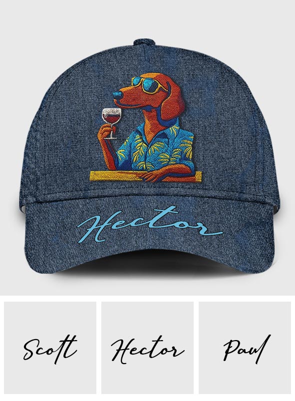 Casquette classique personnalisée pour chien Cool Canine And Wine