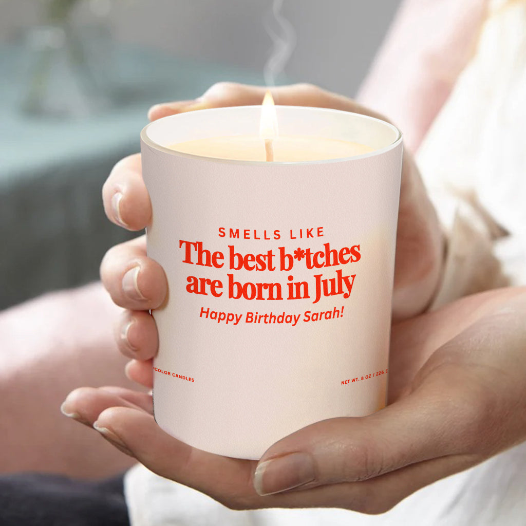 Funny Birthday Gift - Personalized Birthday Candle With Wooden Lid