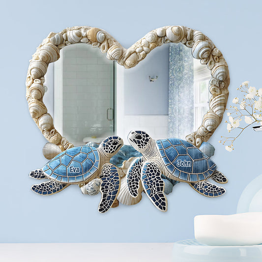 You & Me We Got This - Personalized Turtle Couple Wall Hanging Mirror