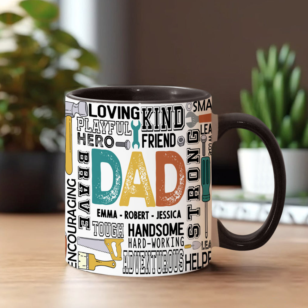 Best Dad Ever - Personalized Father Accent Mug