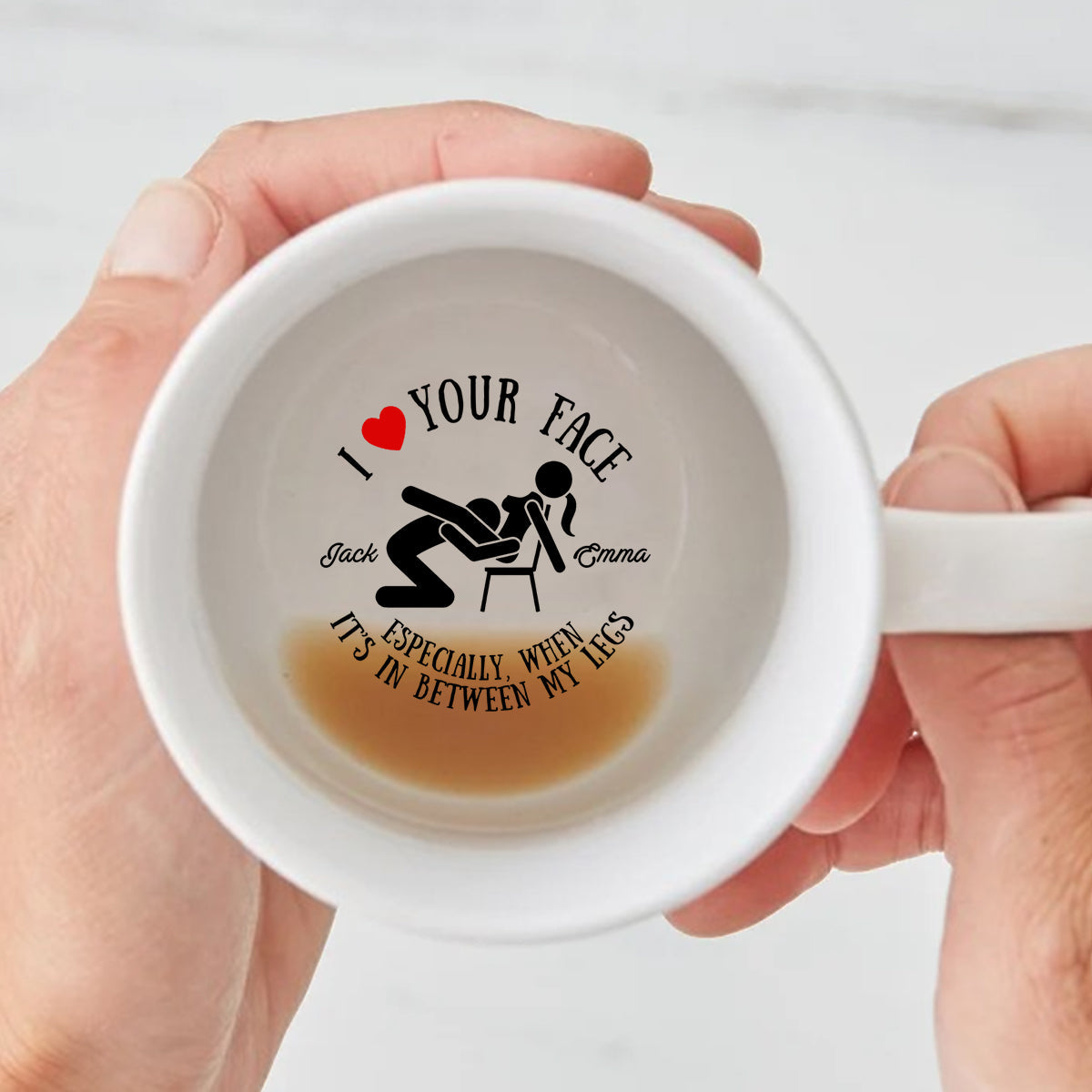 I Love Your Face Between My Legs - Personalized Couple Hidden Message Mug