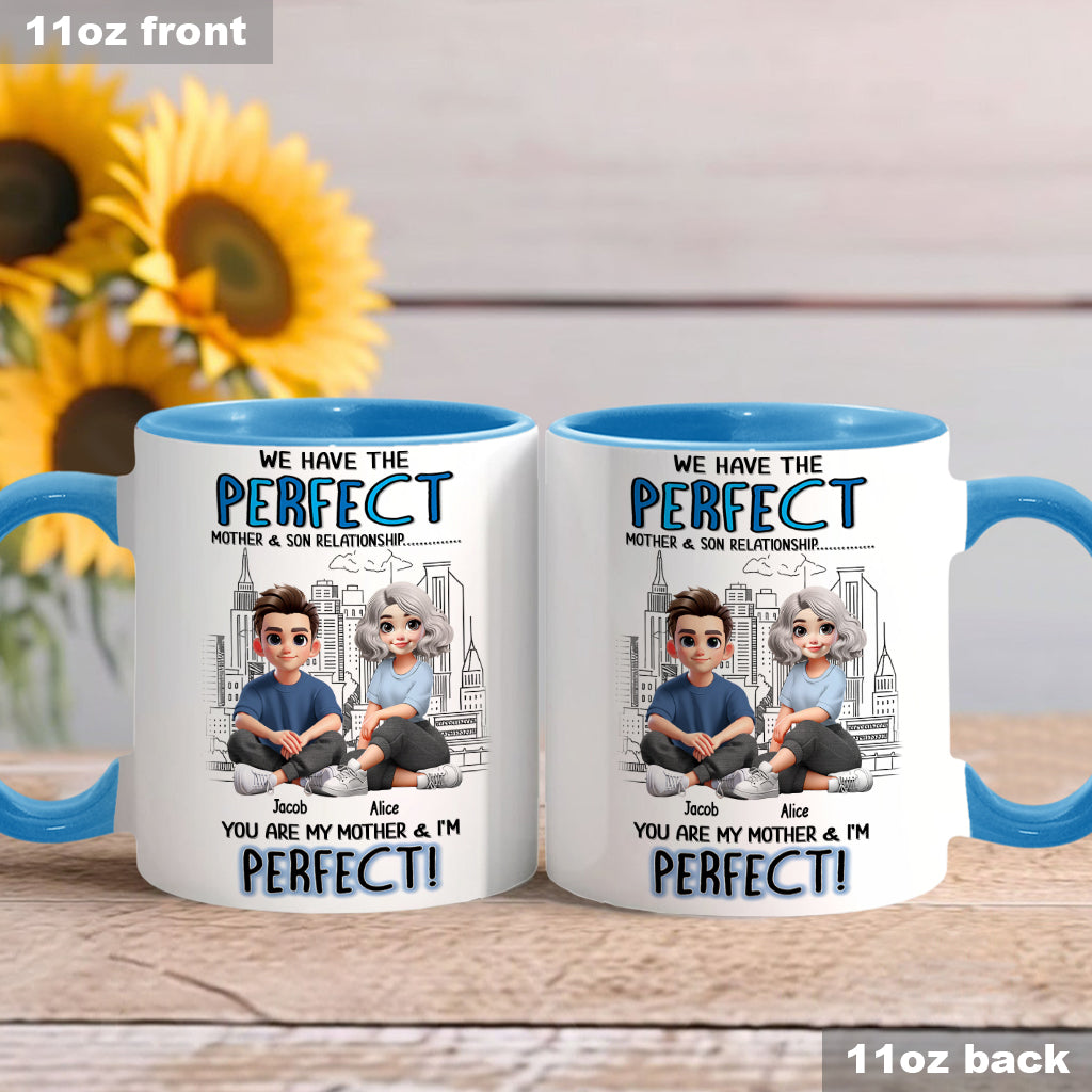 Mother-Son/ Daughter Relationship - Personalized Mother Accent Mug