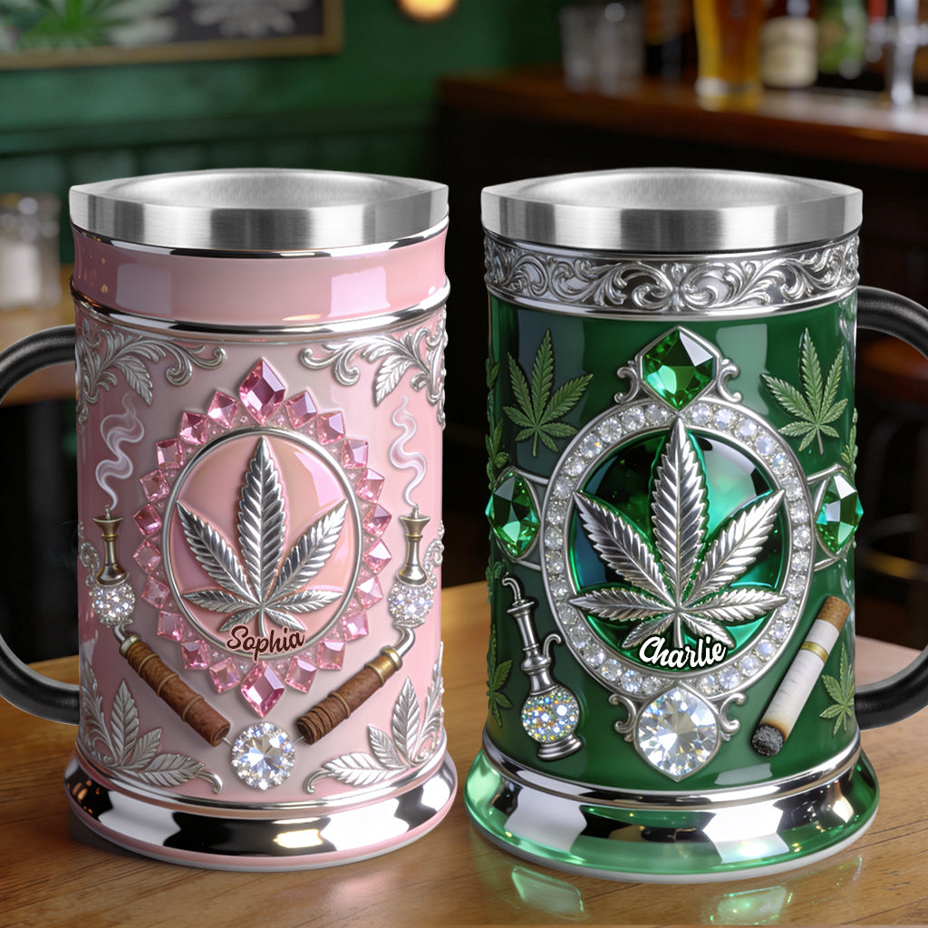 Amateurs de cannabis et fumeurs - Chope à bière personnalisée au cannabis