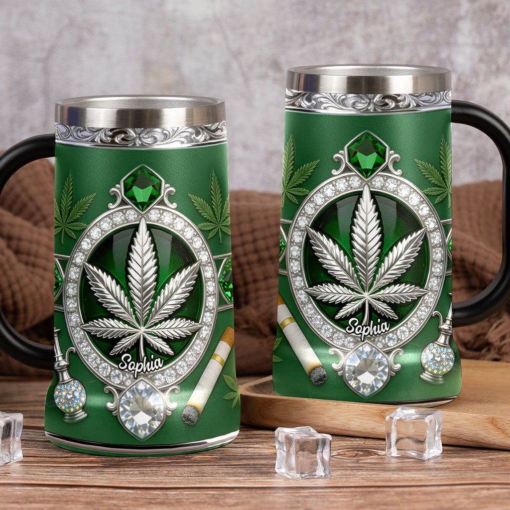 Amateurs de cannabis et fumeurs - Chope à bière personnalisée au cannabis