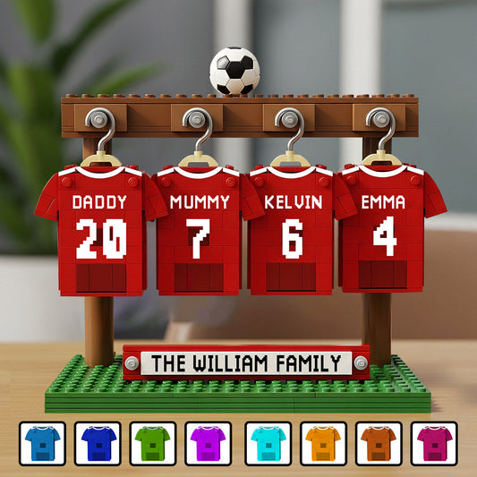 Équipe de soccer familiale - Plaque acrylique personnalisée en forme de ballon de soccer