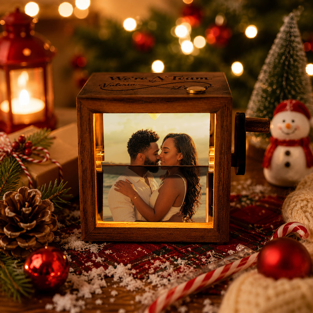 Couple Photo Keepsake Box - Personalized Couple Engraved Flipbook Animation Box