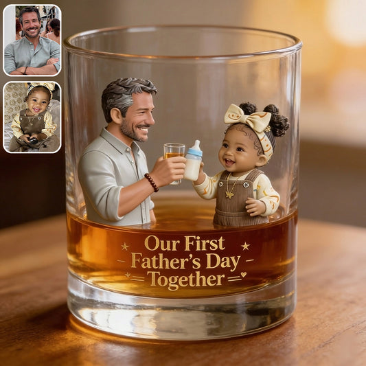 Première Fête des Pères Ensemble - Verre à Whisky Personnalisé