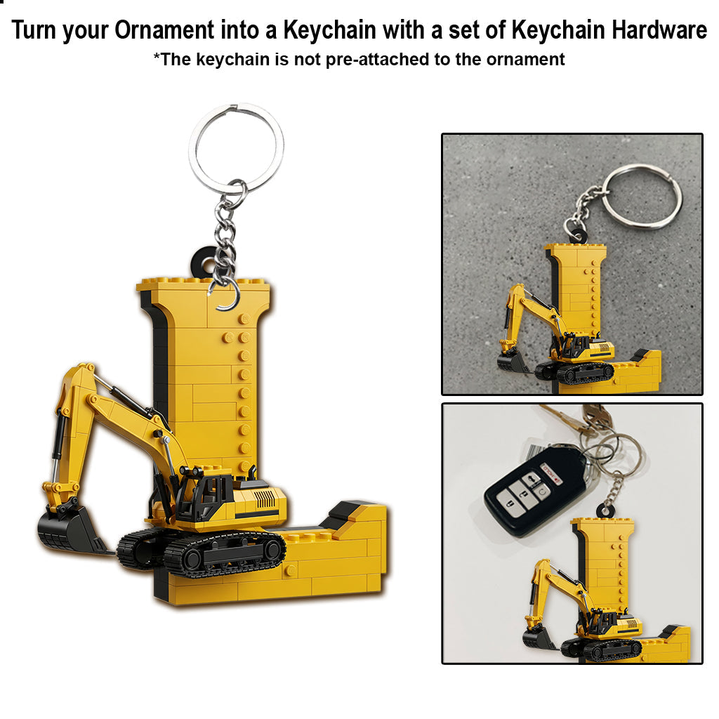 Alphabet des véhicules de chantier amusants - Ornement personnalisé pour enfant
