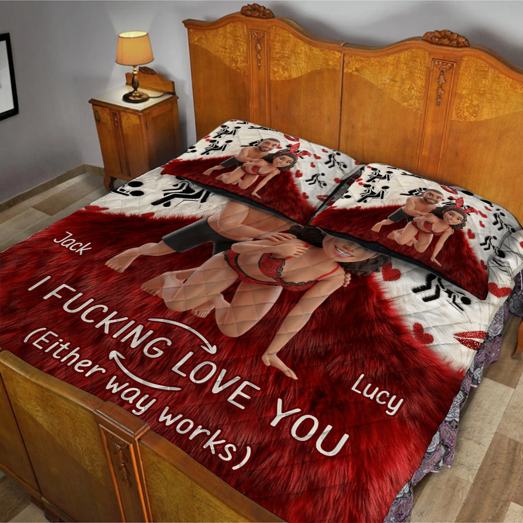 You Are My Favorite Things To Do - Personalized Couple Quilt Set