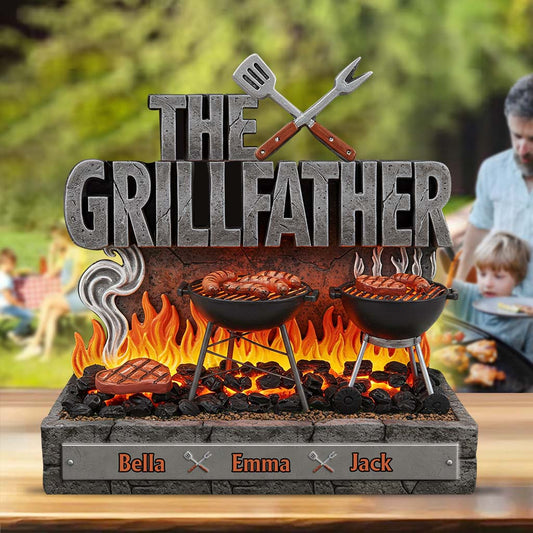 The Grillfather - Personalized Father Custom Shaped Acrylic Plaque