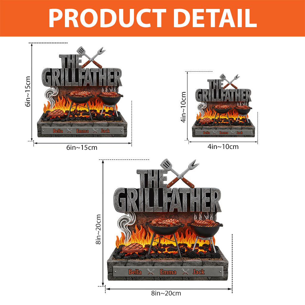 The Grillfather - Personalized Father Custom Shaped Acrylic Plaque