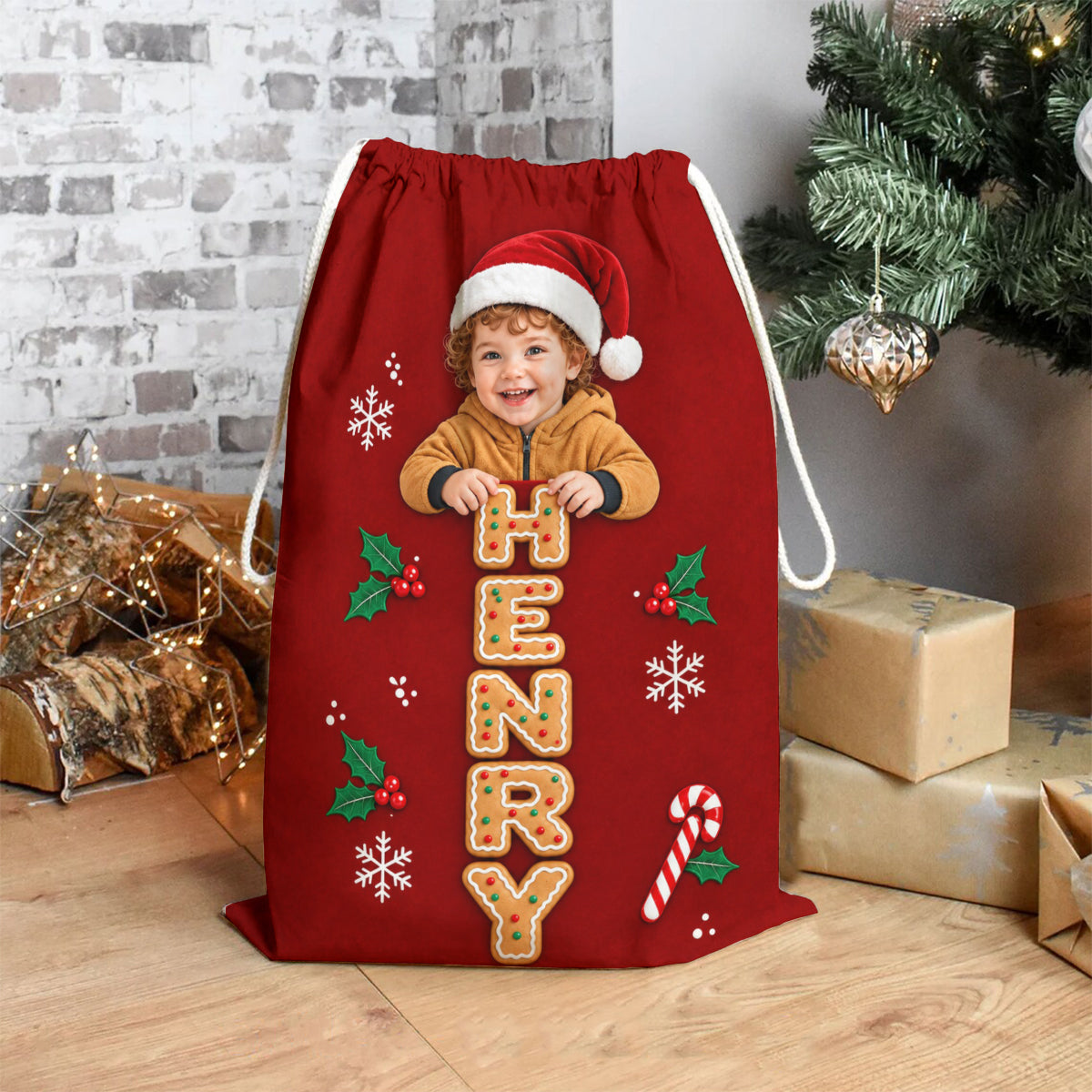 Happy Family - Personalized Family Drawstring Tote Bag