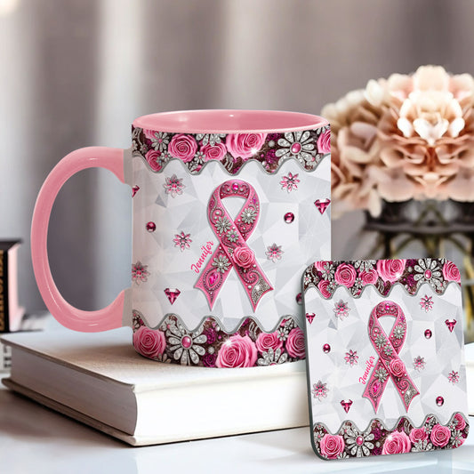 Breast Cancer Awareness - Personalized Breast Cancer Awareness Accent Mug