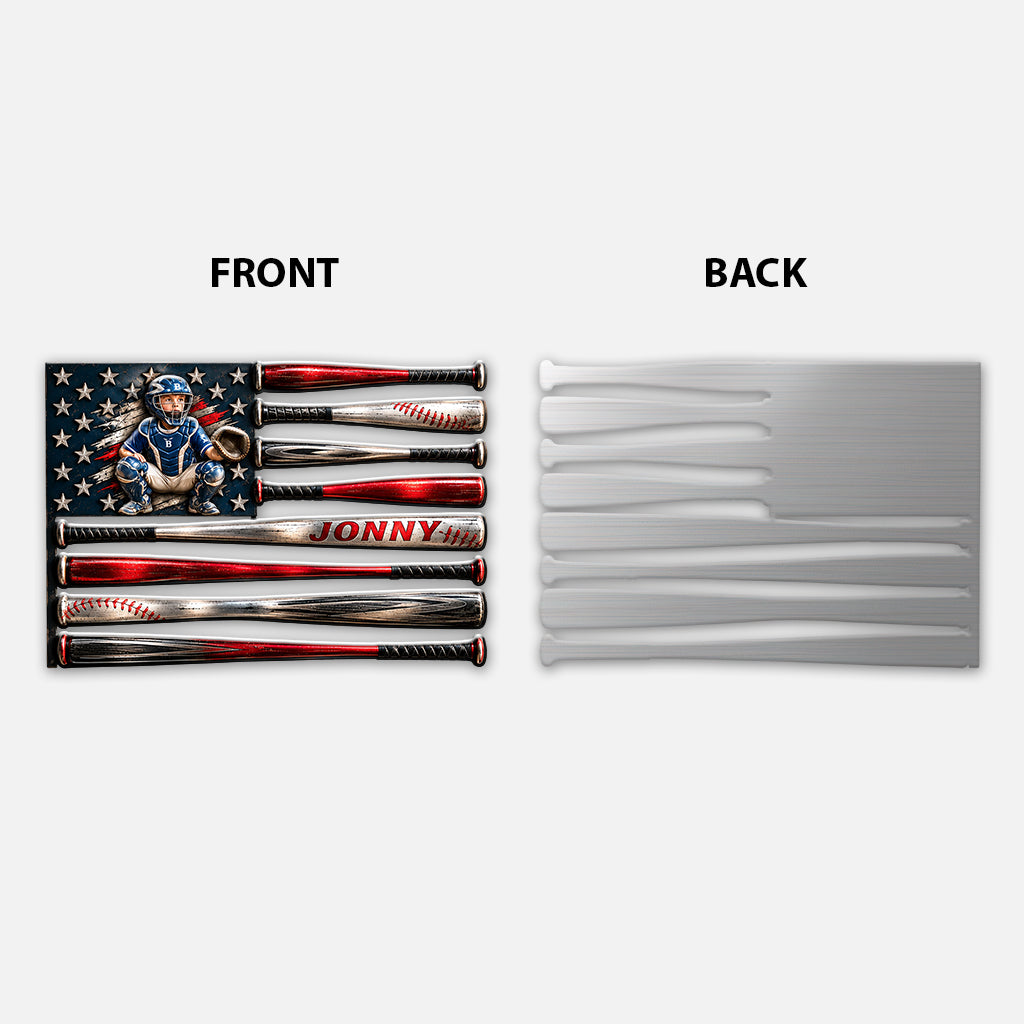 USA Baseball Club - Personalized Baseball 3D Printed Cut Metal Sign