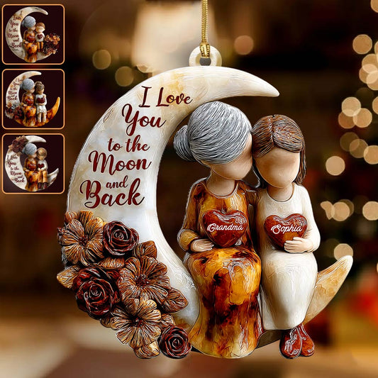 Ich liebe dich bis zum Mond und zurück – Personalisierter Oma-Anhänger