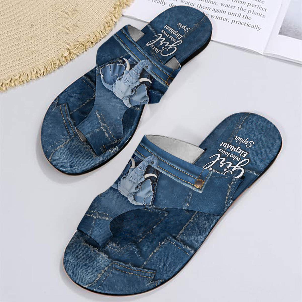 Liebe Elefant – Personalisierte Elefanten-Sandalen mit offener Zehenpartie