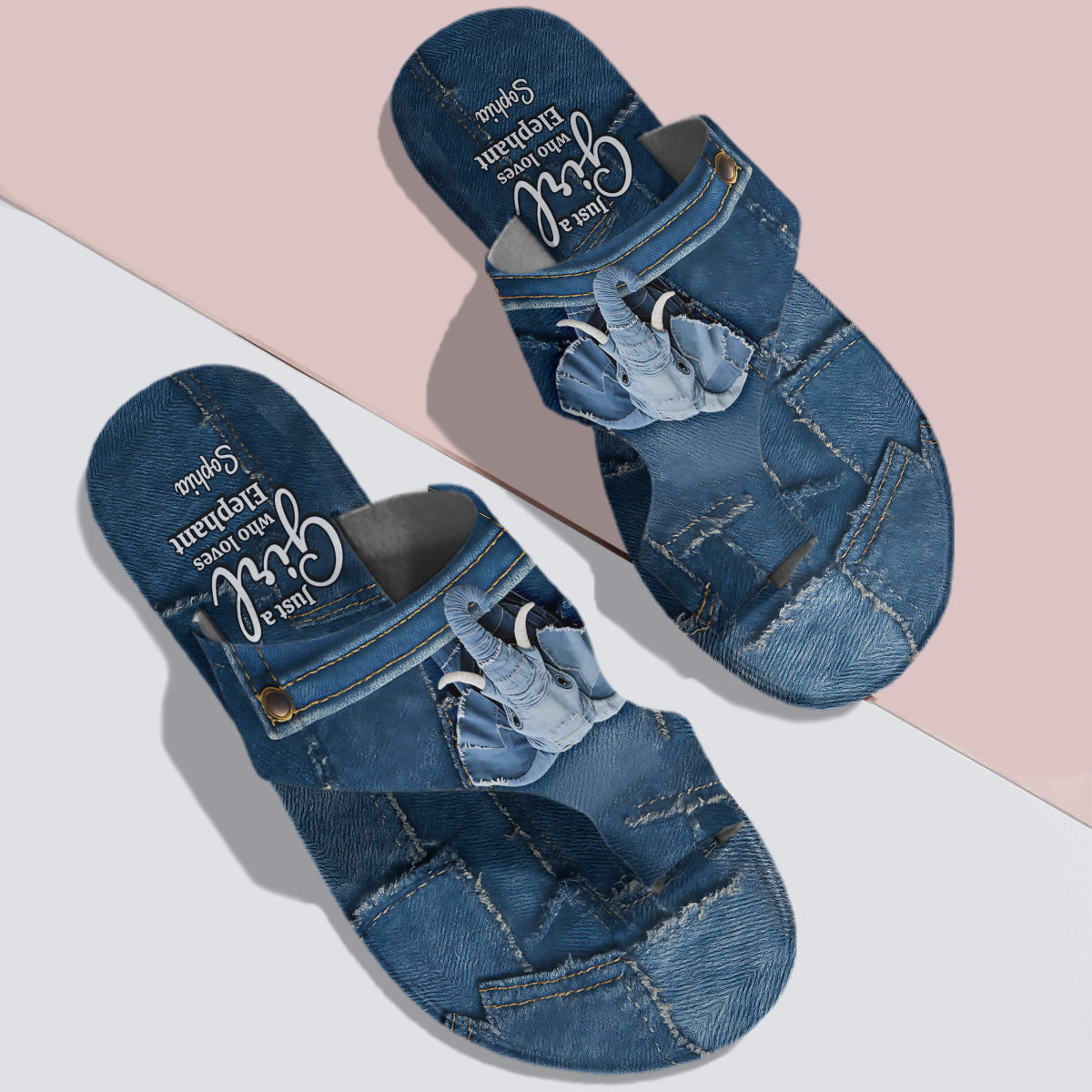 Liebe Elefant – Personalisierte Elefanten-Sandalen mit offener Zehenpartie
