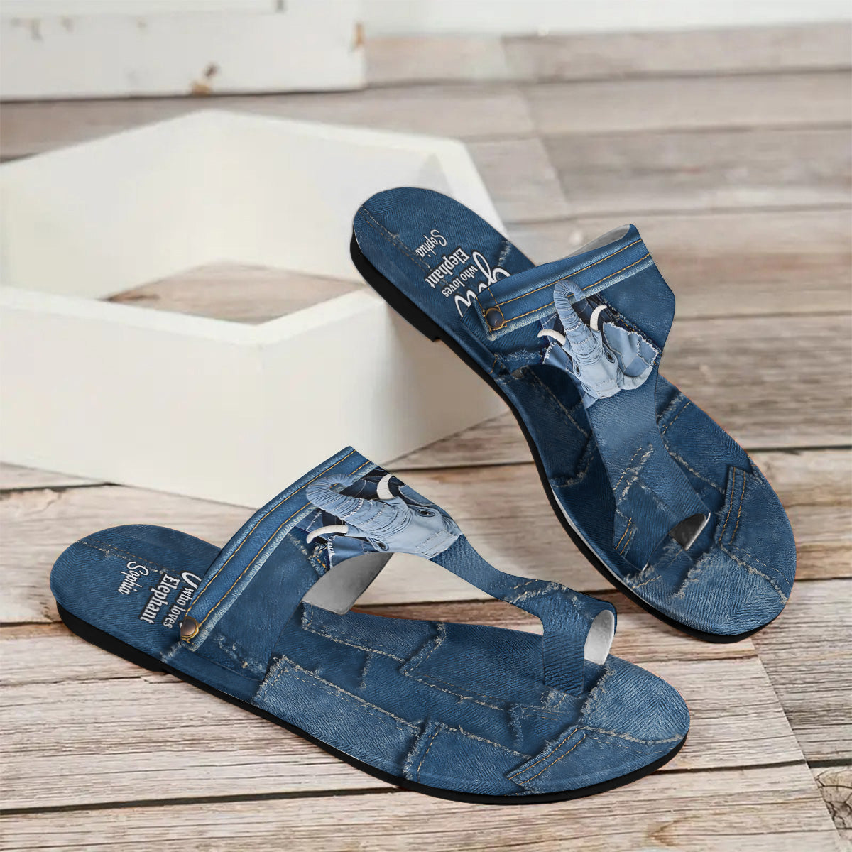 Liebe Elefant – Personalisierte Elefanten-Sandalen mit offener Zehenpartie