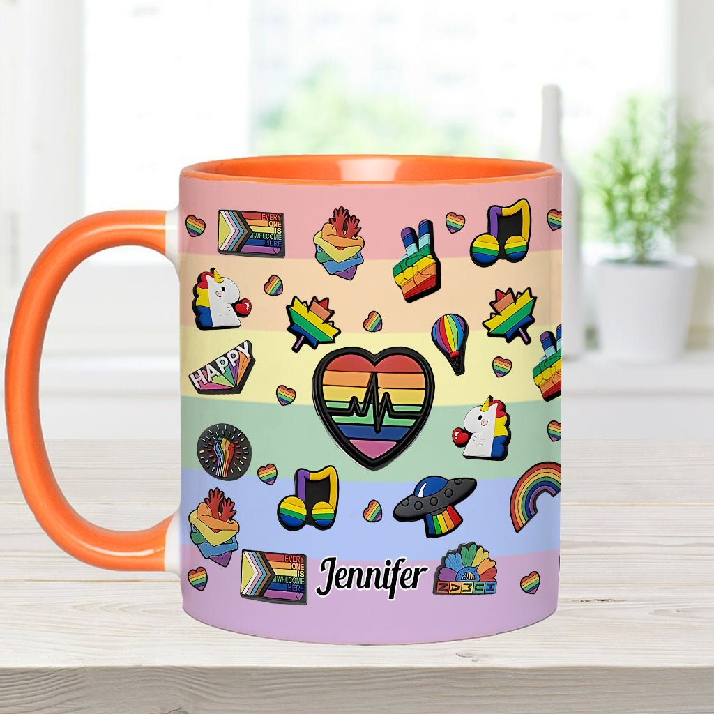 Pride Rainbow - Personalized LGBT Support Accent Mug