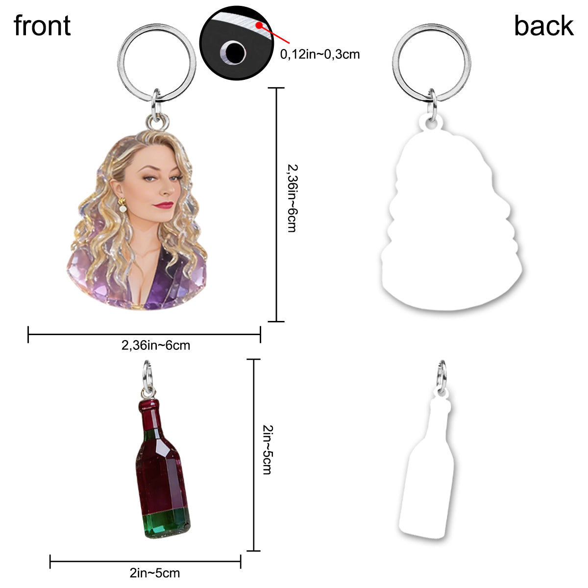 Liebe zum Wein – Personalisierter Wein-Schlüsselanhänger mit Anhängern